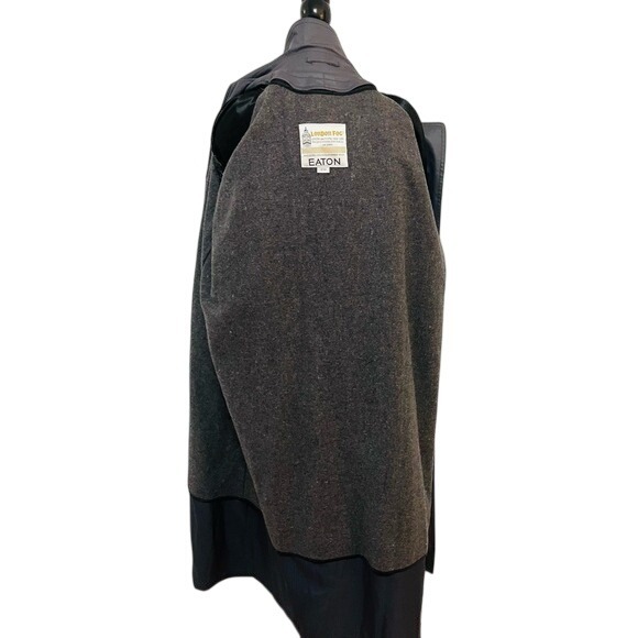 VINTAGE‎ 80's London Fog Classic Wool Lined Charcoal Grey Trench Coat Women's 12 - Picture 11 of 16